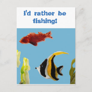Aquatic Fish Art Fishing Funny Postcard