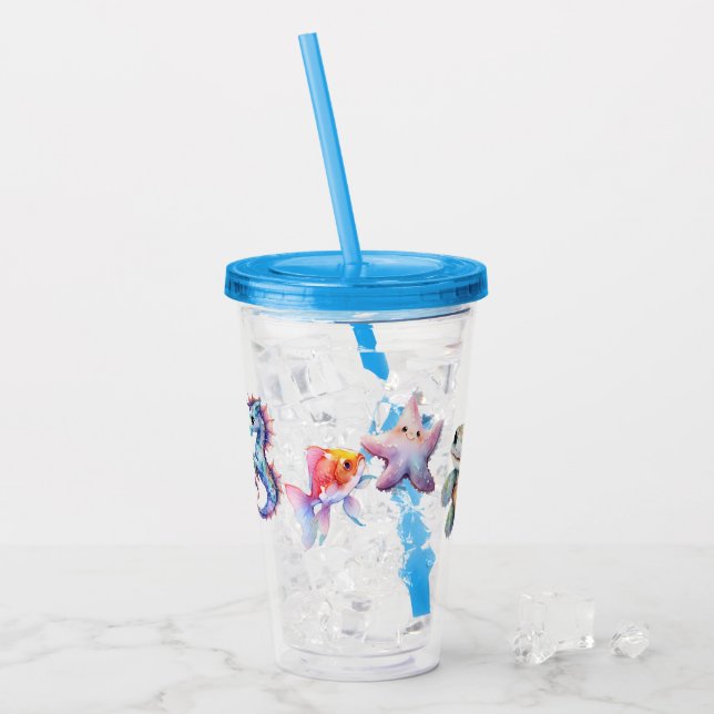 Aquatic Friends Acrylic Tumbler (Front Ice)
