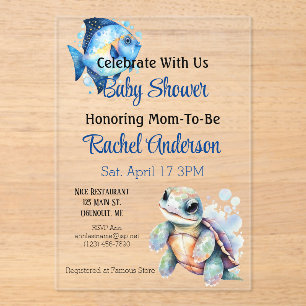 Aquatic Friends Baby Shower Invitation
