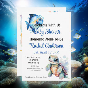 Aquatic Friends Baby Shower Invitation