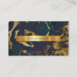 Aquatic Gold Marble Vip Business Card