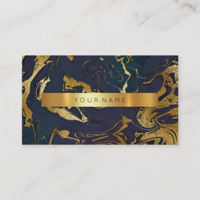 Aquatic Gold Marble Vip Business Card (Front)