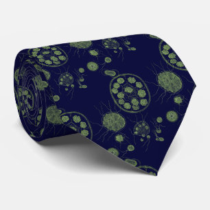 Aquatic Green Algae Pandorina Pattern Tie