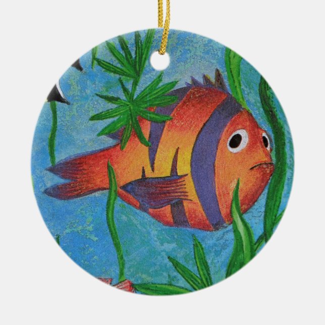 aquatic life ceramic tree decoration (Front)
