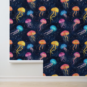 Aquatic Life Sea Creature Jellyfish Chalk Drawing Wallpaper