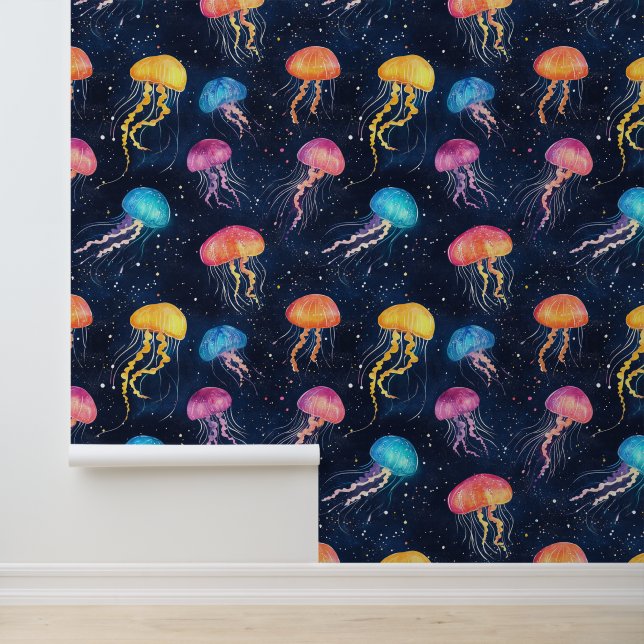 Aquatic Life Sea Creature Jellyfish Chalk Drawing Wallpaper (Application)