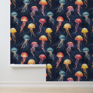 Aquatic Life Sea Creature Jellyfish Chalk Drawing Wallpaper