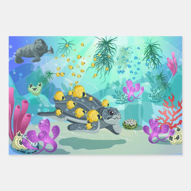 Aquatic Life Wrapping Paper (Front 3)