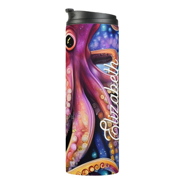 Aquatic Octopus Kraken Tentacles Personalised Name Thermal Tumbler (Rotated Right)