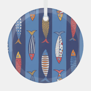 Aquatic Playtime: Kids' Fish Fantasy Glass Tree Decoration