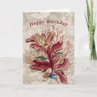 Aquatic Red Coral Seaweed Fish Birthday