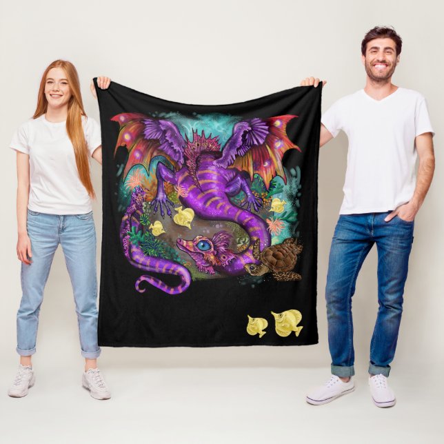 Aquatic Sea Dragon Fleece Blanket (In Situ)