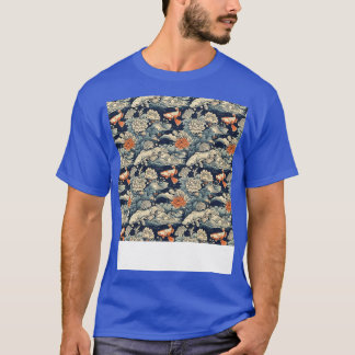 Aquatic Seamless Pattern Underwater Sea Life Ocean T-Shirt
