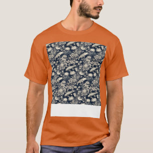 Aquatic Seamless Pattern Underwater Sea Life Ocean T-Shirt