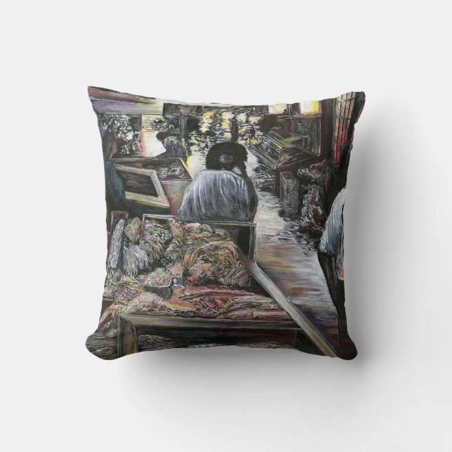 Aquatic, yet kissed with Desert Wind, Jerusalem Cushion (Front)