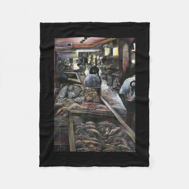 Aquatic, yet kissed with Desert Wind, Jerusalem Fleece Blanket (Front)