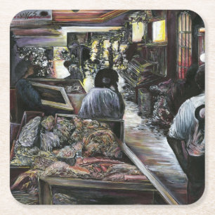 Aquatic, yet kissed with Desert Wind, Jerusalem Square Paper Coaster