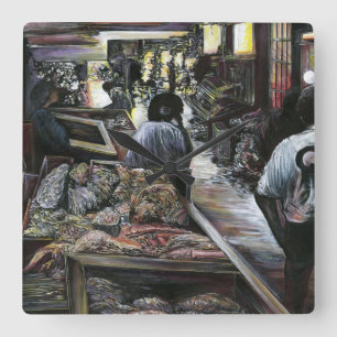 Aquatic, yet kissed with Desert Wind, Jerusalem Square Wall Clock