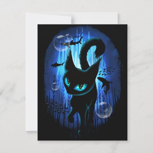 Aquaticat - Surreal Cat in Deep Ocean Fantasy (Front)