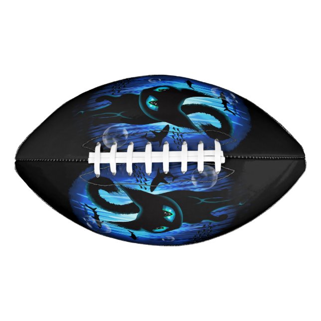 Aquaticat - Surreal Cat in Deep Ocean Fantasy American Football (Front)