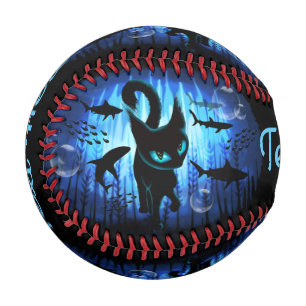 Aquaticat - Surreal Cat in Deep Ocean Fantasy Baseball