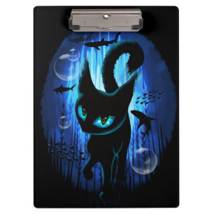 Aquaticat - Surreal Cat in Deep Ocean Fantasy Clipboard