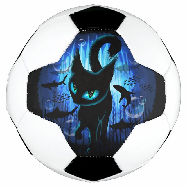 Aquaticat - Surreal Cat in Deep Ocean Fantasy Football (Front)