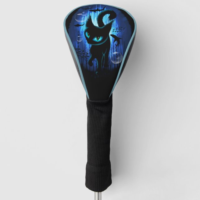 Aquaticat - Surreal Cat in Deep Ocean Fantasy Golf Head Cover (Front)