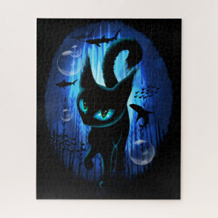 Aquaticat - Surreal Cat in Deep Ocean Fantasy Jigsaw Puzzle