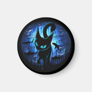 Aquaticat - Surreal Cat in Deep Ocean Fantasy Magnet
