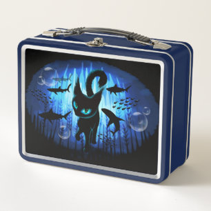 Aquaticat - Surreal Cat in Deep Ocean Fantasy Metal Lunch Box