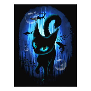 Aquaticat - Surreal Cat in Deep Ocean Fantasy Photo Print