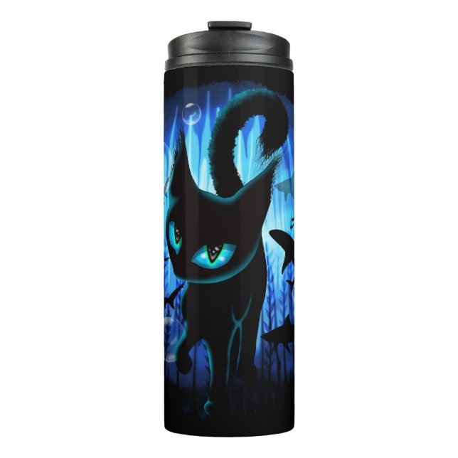 Aquaticat - Surreal Cat in Deep Ocean Fantasy Thermal Tumbler (Front)