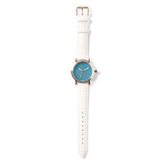 Aqueous Rose Gold White Leather Watch