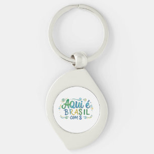 Aqui e Brasil com S Culture Key Ring