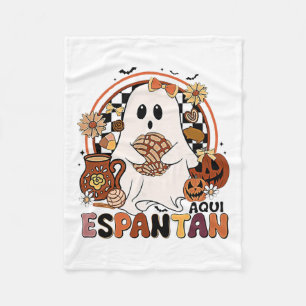Aqui Espantan! Dia De Muertos Spanish Mexican Hall Fleece Blanket