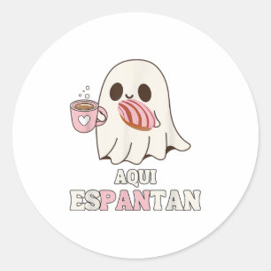 Aqui Espantan - Funny Spanish Halloween Mexican Pa Classic Round Sticker
