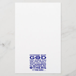 Aquinas Quote Look What God Given You Blue Stationery