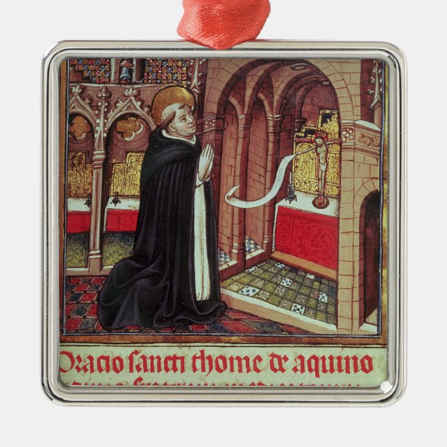 Aquinas'Libro de Horas de Alfonso el Metal Tree Decoration (Front)