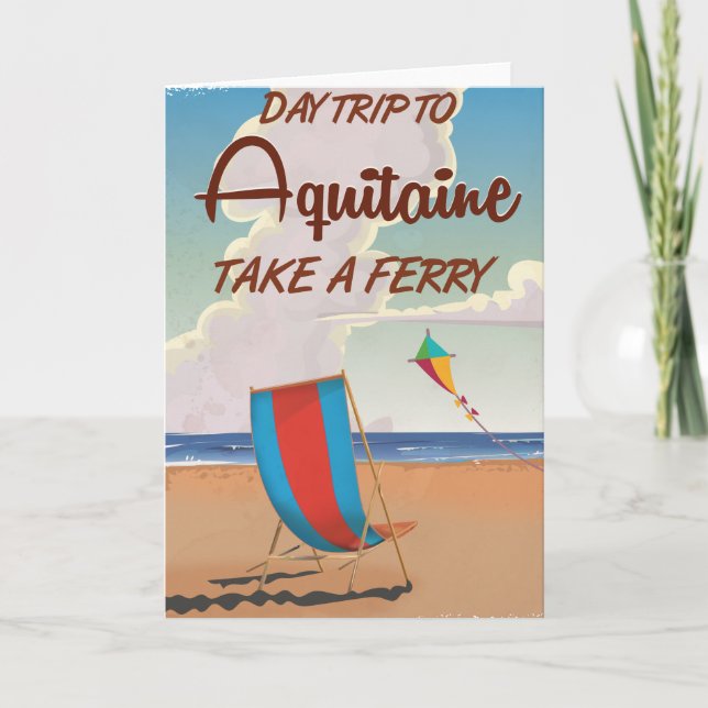 Aquitaine France vintage travel poster Holiday Card (Front)