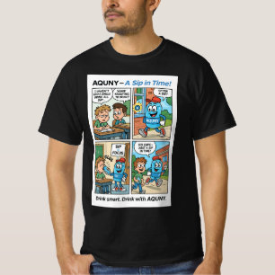 AQUNY –A Sip in Time! Funny Hydration Hero t shirt