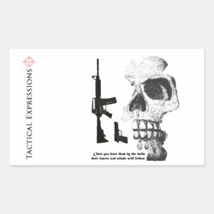 AR15 92FS with Skull Rectangular Sticker
