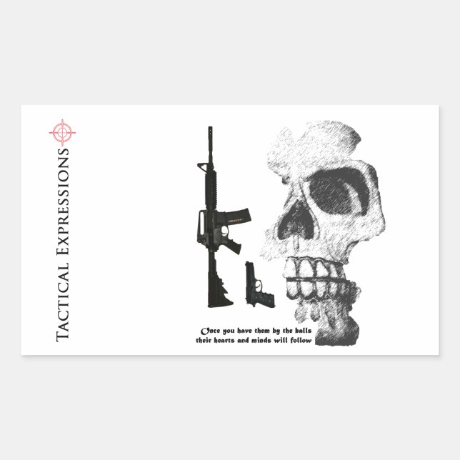 AR15 92FS with Skull Rectangular Sticker (Front)