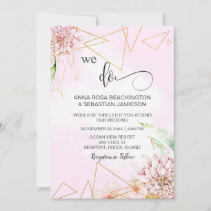 *~* AR15 Floral WE DO Geometric RSVP QR Wedding Invitation