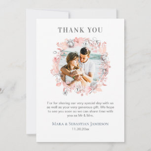 *~* AR16 Watercolor Elegant Trendy Wedding  Thank  Thank You Card