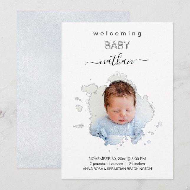 *~* AR21 Artsy Photo BOY Girl Announcement (Front/Back)