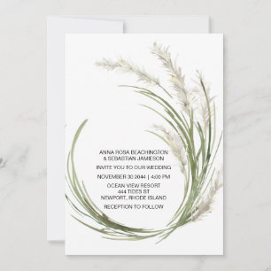 *~* AR21 QR RSVP Pampas Grass Plants WEDDING Invitation