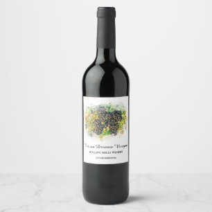 *~* AR21 Winery Wine Cellar Grape Cluster Vineyard Wine Label