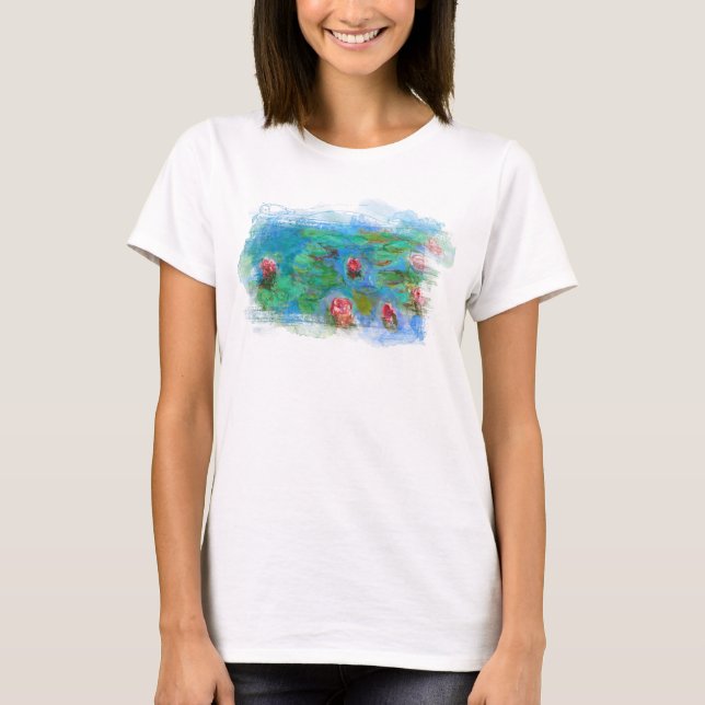** AR23 Monet Lily Pads Pond Cherub Angel T-Shirt (Front)