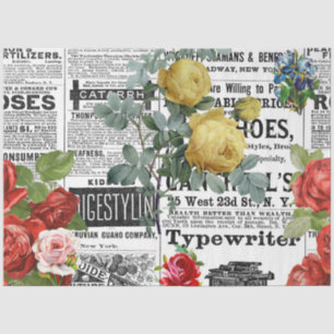 * AR23 Roses Floral Flower Vintage Decoupage Tissue Paper